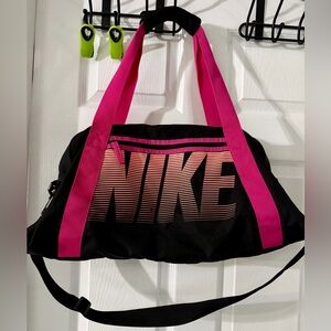 Vintage Nike Pink & Black Gym Tote Bag